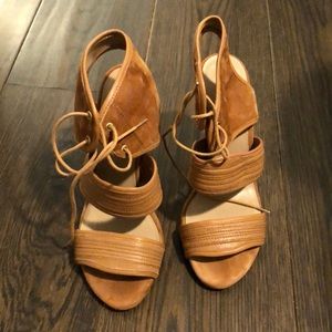 Dark Tan Suede and Leather Wedges by Sole Society!